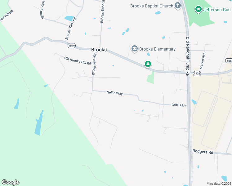map of restaurants, bars, coffee shops, grocery stores, and more near 267 Nellie Way in Brooks