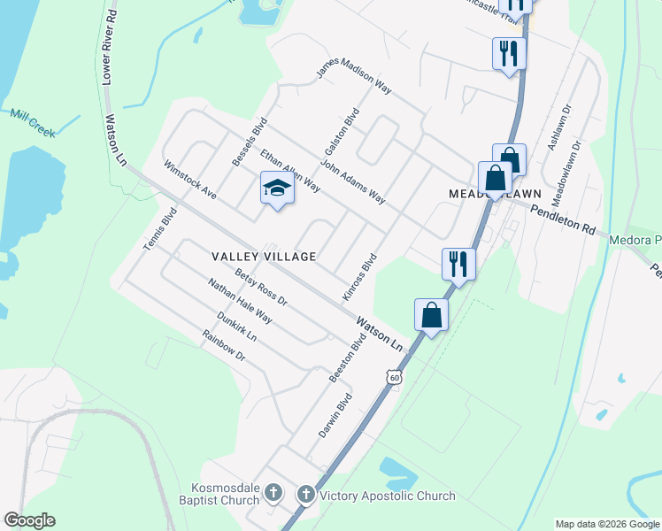 map of restaurants, bars, coffee shops, grocery stores, and more near 13608 Greystone Avenue in Louisville