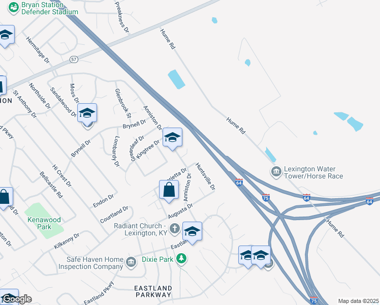 map of restaurants, bars, coffee shops, grocery stores, and more near 2006 Range Court in Lexington