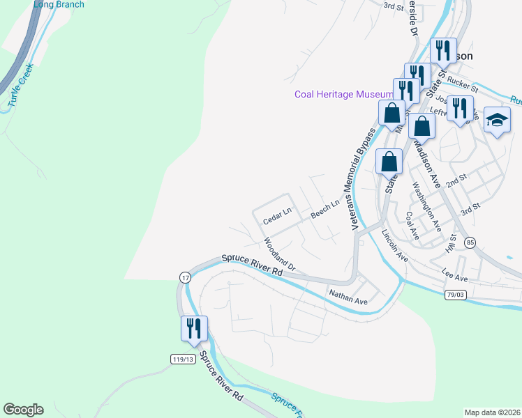 map of restaurants, bars, coffee shops, grocery stores, and more near 35 Rte 152 Rd in Madison
