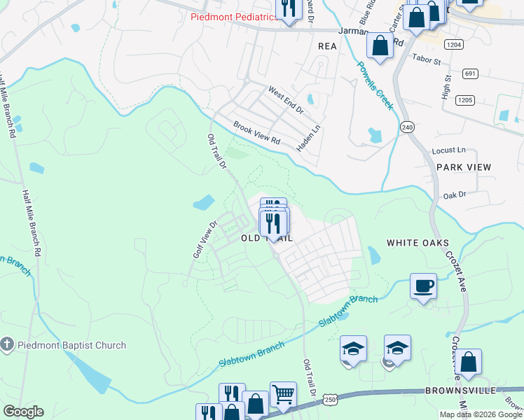 map of restaurants, bars, coffee shops, grocery stores, and more near 387 Claremont Lane in Crozet