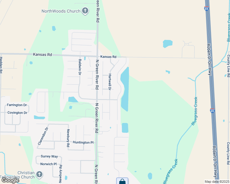 map of restaurants, bars, coffee shops, grocery stores, and more near 4949 Tacoma Drive in Evansville