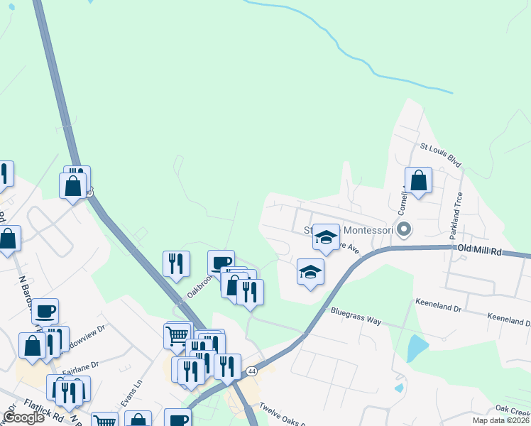 map of restaurants, bars, coffee shops, grocery stores, and more near 430 Love Avenue in Mount Washington