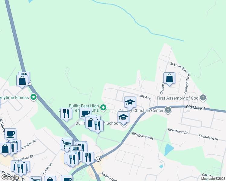 map of restaurants, bars, coffee shops, grocery stores, and more near 476 Joy Avenue in Mount Washington