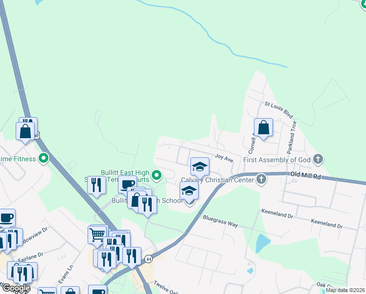 map of restaurants, bars, coffee shops, grocery stores, and more near 476 Joy Avenue in Mount Washington