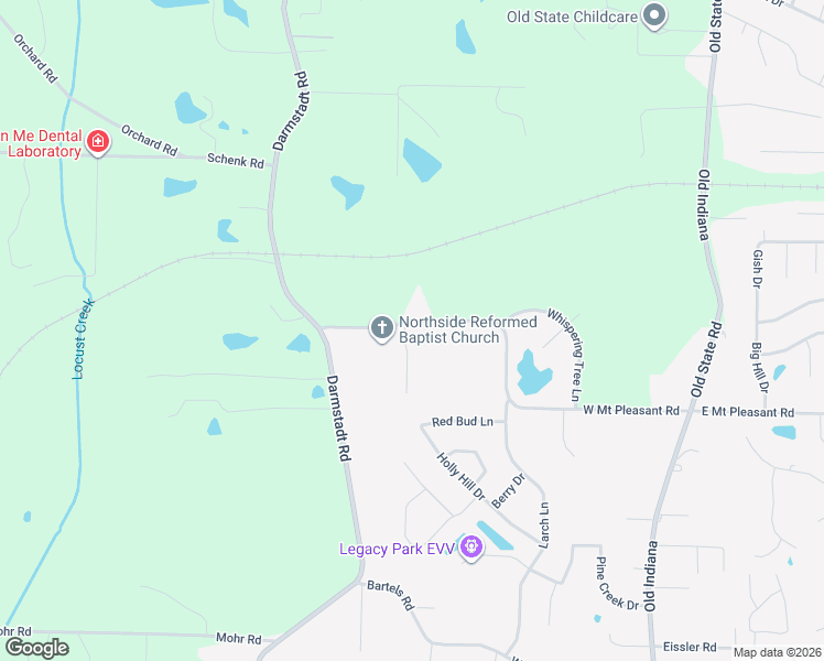 map of restaurants, bars, coffee shops, grocery stores, and more near 809 West Mount Pleasant Road in Evansville