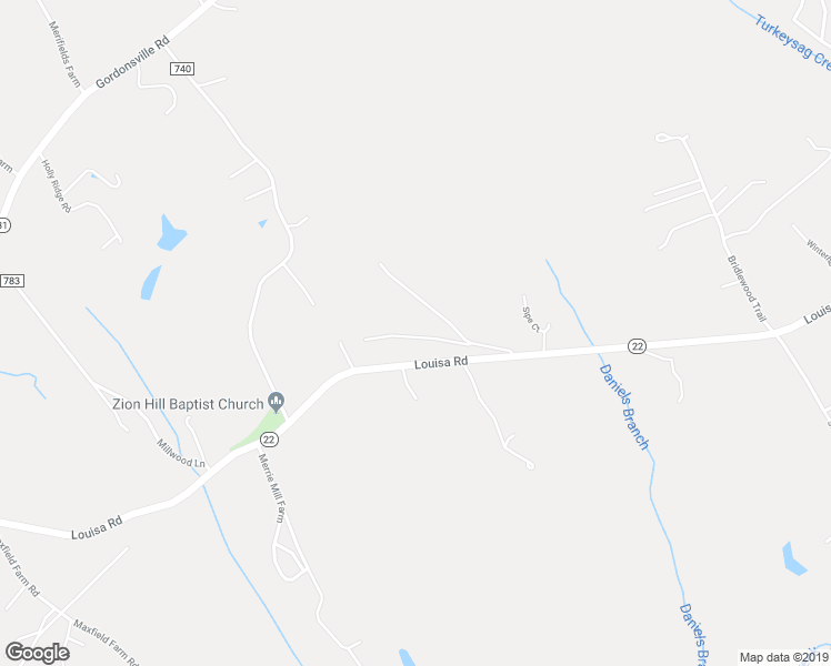 map of restaurants, bars, coffee shops, grocery stores, and more near 6150 Louisa Road in Keswick