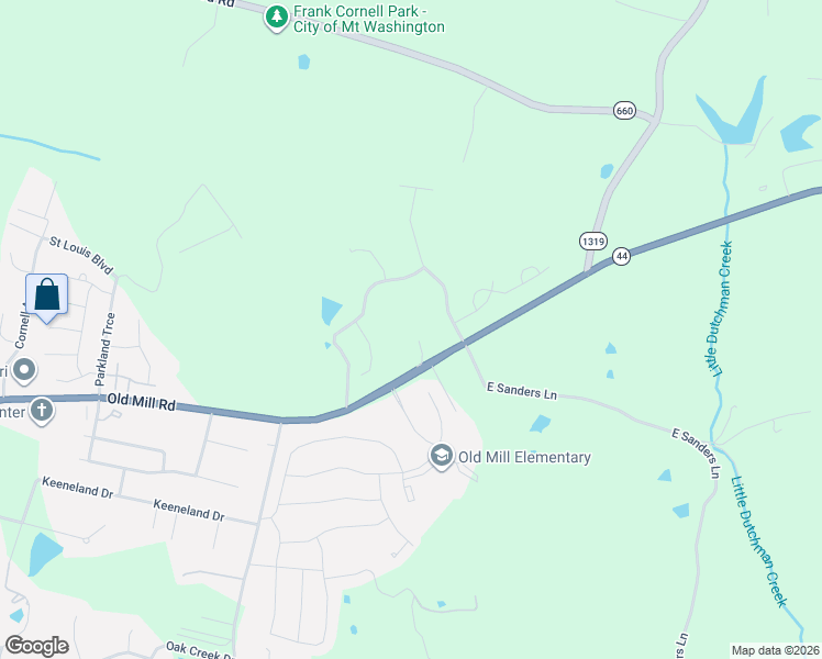 map of restaurants, bars, coffee shops, grocery stores, and more near 12640 Kentucky 44 in Mount Washington