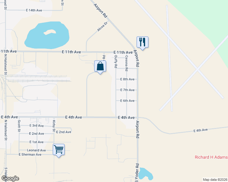 map of restaurants, bars, coffee shops, grocery stores, and more near 701 Duffy Road in Hutchinson