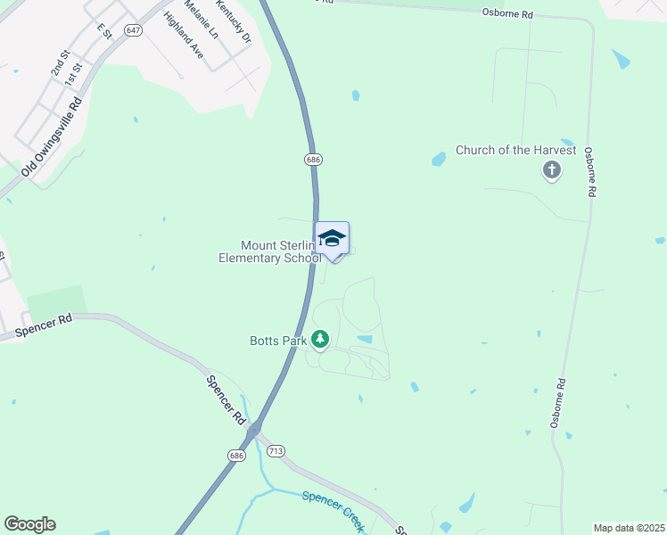 map of restaurants, bars, coffee shops, grocery stores, and more near 6601 Indian Mound Drive in Mount Sterling