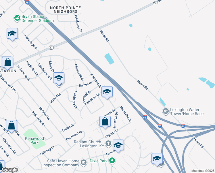 map of restaurants, bars, coffee shops, grocery stores, and more near 2004 Fordson Court in Lexington