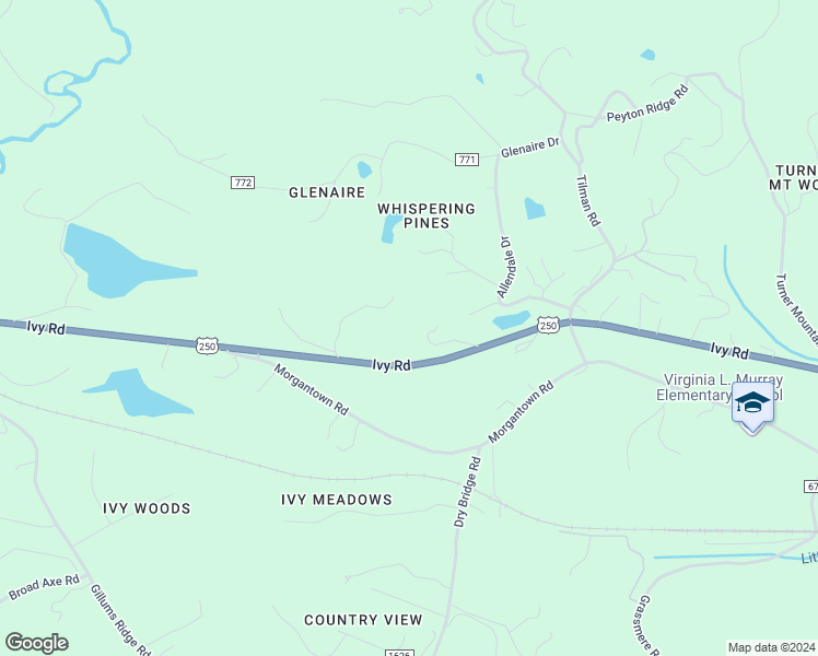 map of restaurants, bars, coffee shops, grocery stores, and more near 5106 Ivy Road in Charlottesville