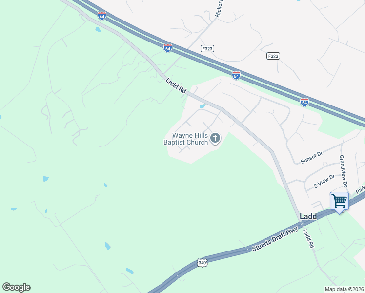 map of restaurants, bars, coffee shops, grocery stores, and more near 137 Long Bow Road in Waynesboro