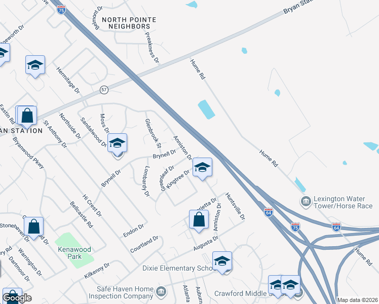 map of restaurants, bars, coffee shops, grocery stores, and more near 1988 Greenleaf Drive in Lexington