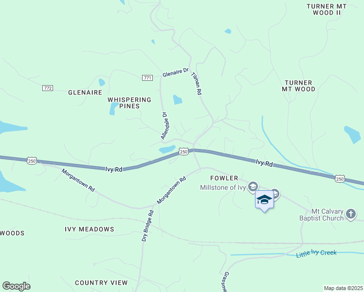 map of restaurants, bars, coffee shops, grocery stores, and more near 969 County Road 853 in Charlottesville
