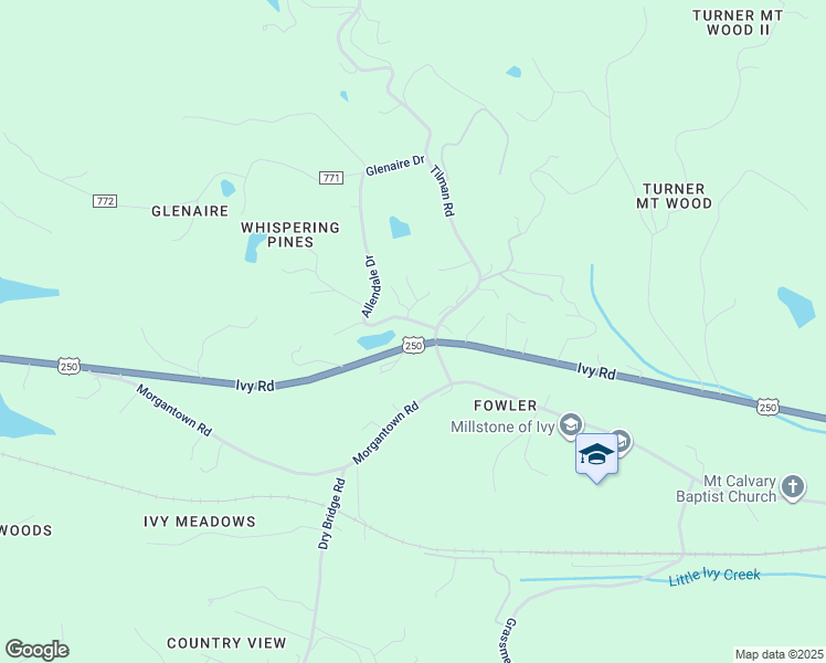 map of restaurants, bars, coffee shops, grocery stores, and more near 969 County Road 853 in Charlottesville