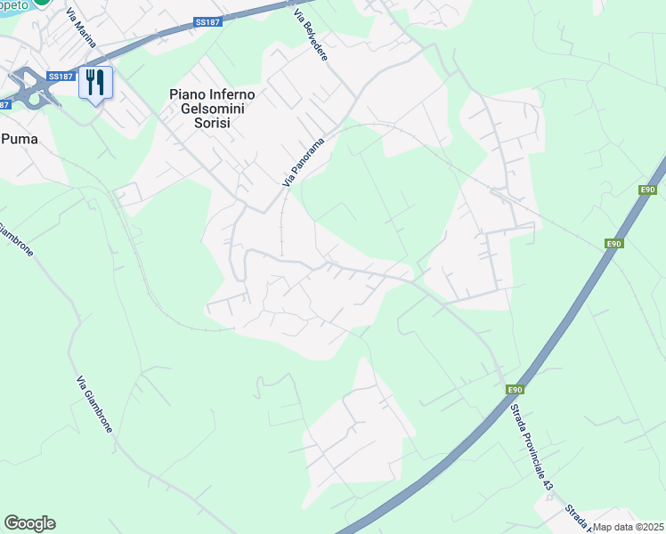 map of restaurants, bars, coffee shops, grocery stores, and more near 68 SP43 in Città metropolitana di Palermo