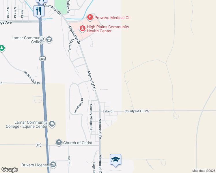 map of restaurants, bars, coffee shops, grocery stores, and more near 402 Valley View Road in Lamar