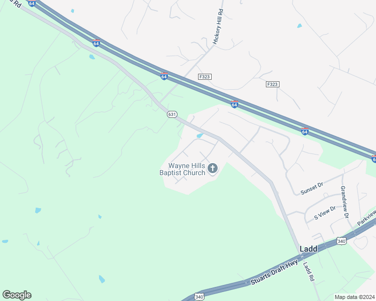 map of restaurants, bars, coffee shops, grocery stores, and more near 8 Prince John Court in Waynesboro