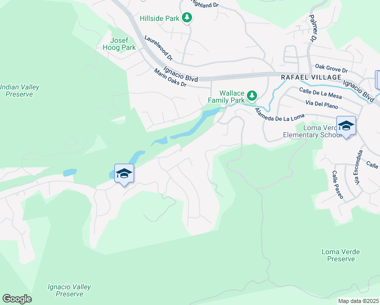 map of restaurants, bars, coffee shops, grocery stores, and more near 265 Fairway Drive in Novato