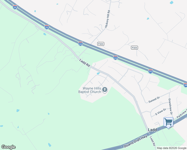 map of restaurants, bars, coffee shops, grocery stores, and more near 51 Long Bow Road in Waynesboro