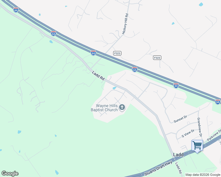 map of restaurants, bars, coffee shops, grocery stores, and more near 51 Long Bow Road in Waynesboro