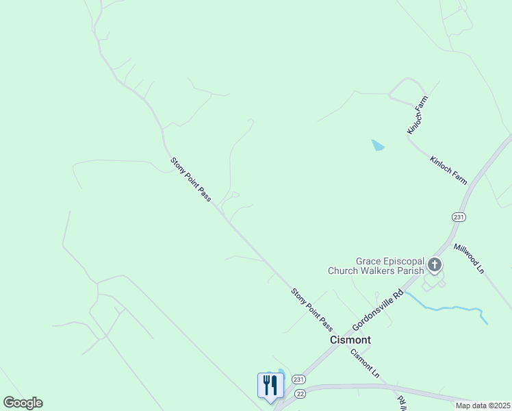 map of restaurants, bars, coffee shops, grocery stores, and more near 5298 Stony Point Pass in Keswick