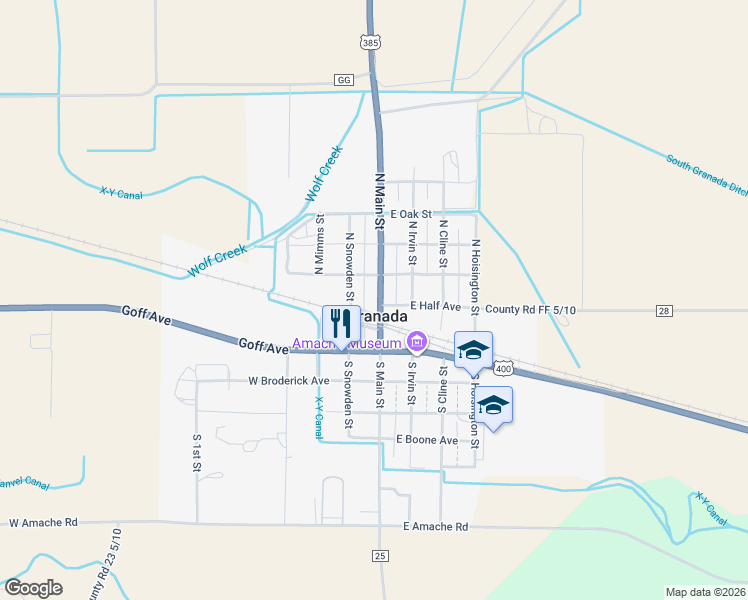 map of restaurants, bars, coffee shops, grocery stores, and more near in Granada