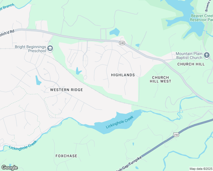 map of restaurants, bars, coffee shops, grocery stores, and more near 1018 Highlands Drive in Charlottesville