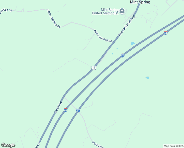 map of restaurants, bars, coffee shops, grocery stores, and more near 2080 Lee Jackson Highway in Staunton