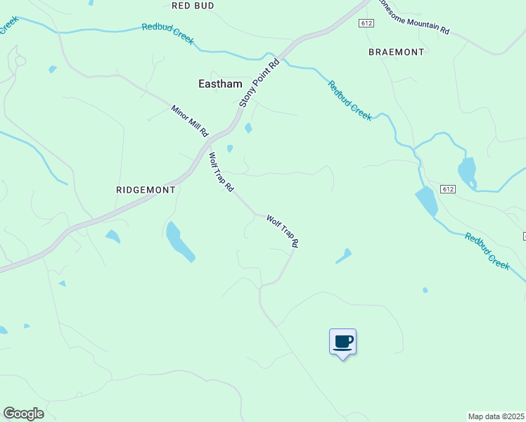 map of restaurants, bars, coffee shops, grocery stores, and more near 1073 Wolf Trap Road in Charlottesville