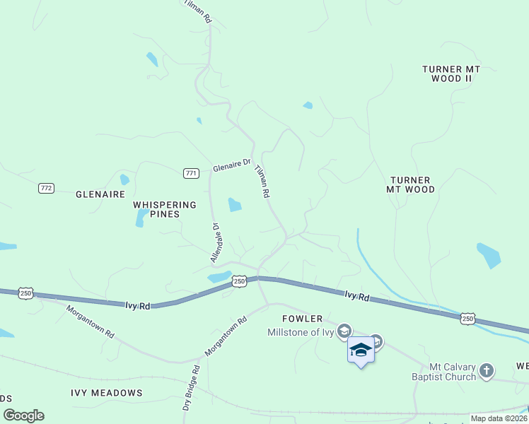 map of restaurants, bars, coffee shops, grocery stores, and more near 764 Tilman Road in Charlottesville