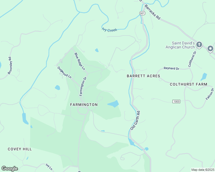 map of restaurants, bars, coffee shops, grocery stores, and more near 1965 Old Mill Road in Charlottesville