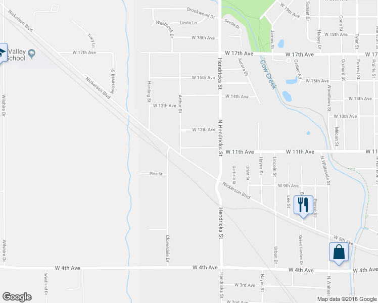 map of restaurants, bars, coffee shops, grocery stores, and more near 1617 West 11th Avenue in Hutchinson