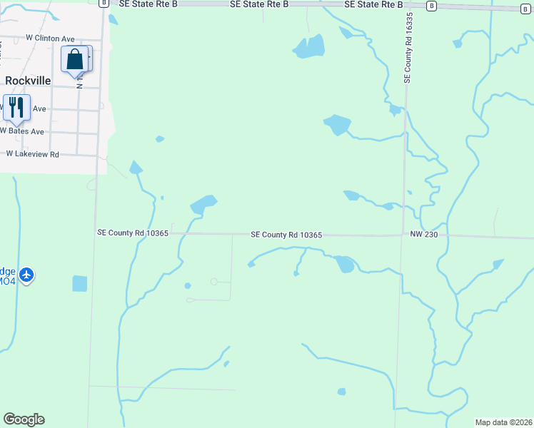 map of restaurants, bars, coffee shops, grocery stores, and more near 15760 Southeast County Road 10365 in Rockville