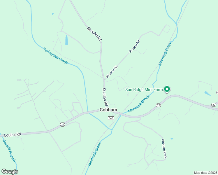 map of restaurants, bars, coffee shops, grocery stores, and more near 1089 Saint John Road in Gordonsville