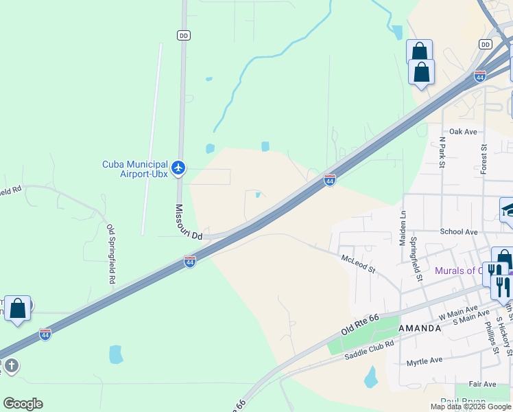 map of restaurants, bars, coffee shops, grocery stores, and more near 903 State Highway DD in Cuba