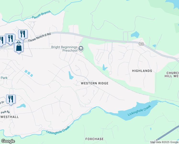 map of restaurants, bars, coffee shops, grocery stores, and more near 1059 Autumn Hill Court in Crozet