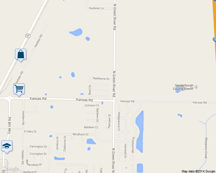 map of restaurants, bars, coffee shops, grocery stores, and more near 4711 Erinwood Ct in Evansville