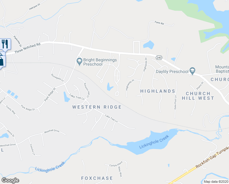 map of restaurants, bars, coffee shops, grocery stores, and more near 1558 Wickham Pond Drive in Charlottesville