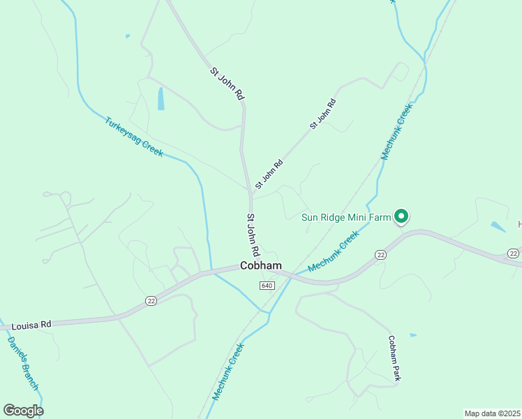 map of restaurants, bars, coffee shops, grocery stores, and more near 1089 Saint John Road in Gordonsville