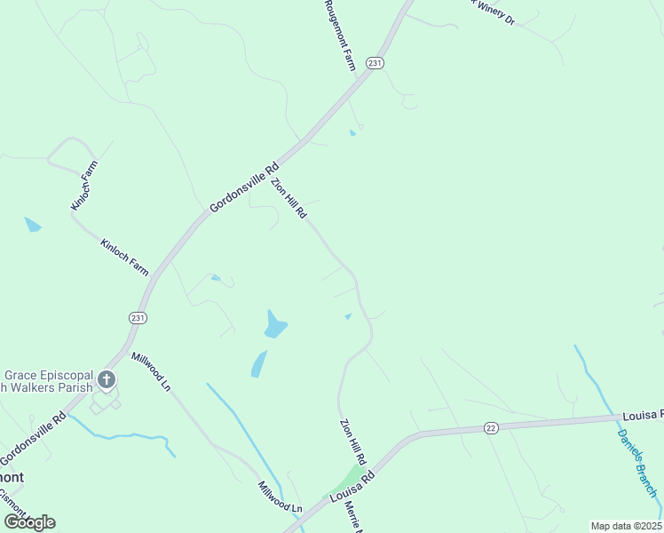 map of restaurants, bars, coffee shops, grocery stores, and more near 1056 Zion Hill Road in Keswick
