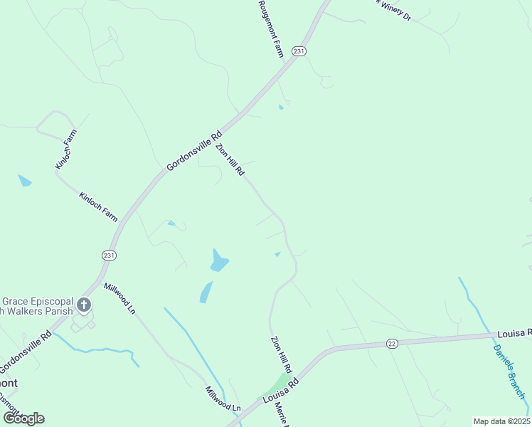 map of restaurants, bars, coffee shops, grocery stores, and more near 1056 Zion Hill Road in Keswick