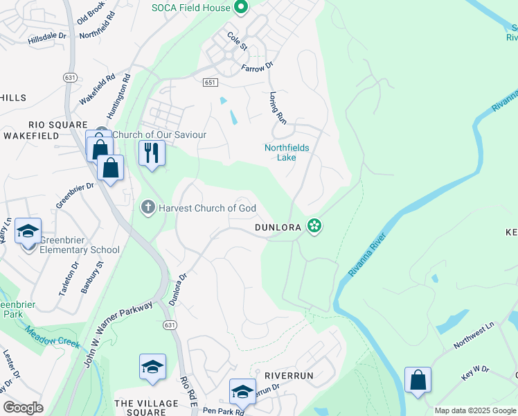 map of restaurants, bars, coffee shops, grocery stores, and more near 1070 Blackburn Bluff in Charlottesville