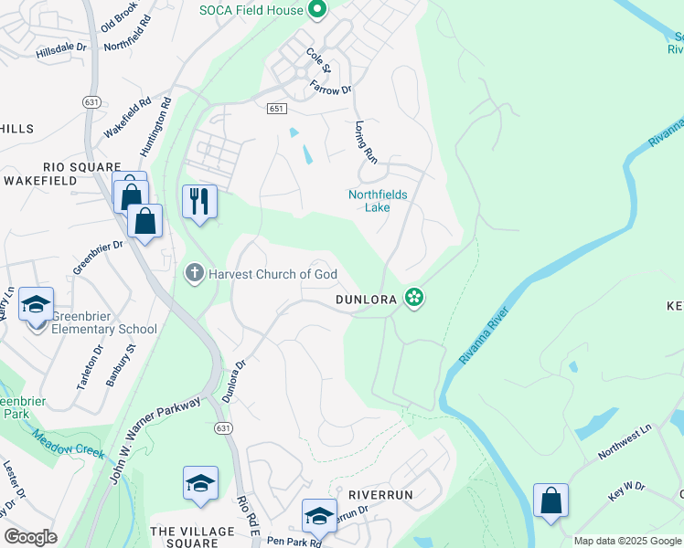 map of restaurants, bars, coffee shops, grocery stores, and more near 1070 Blackburn Bluff in Charlottesville