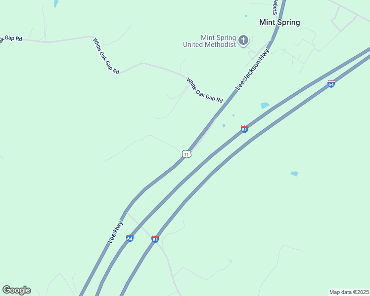 map of restaurants, bars, coffee shops, grocery stores, and more near 2057 Lee Jackson Highway in Staunton