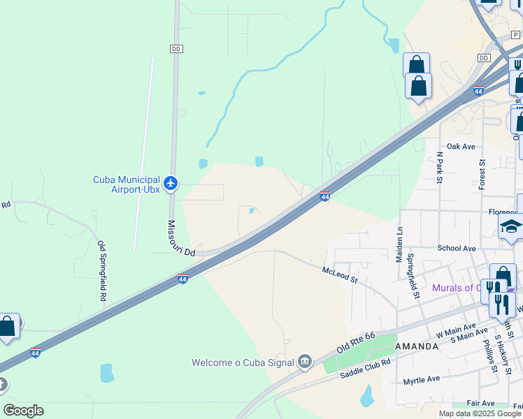 map of restaurants, bars, coffee shops, grocery stores, and more near 901 State Highway DD in Cuba