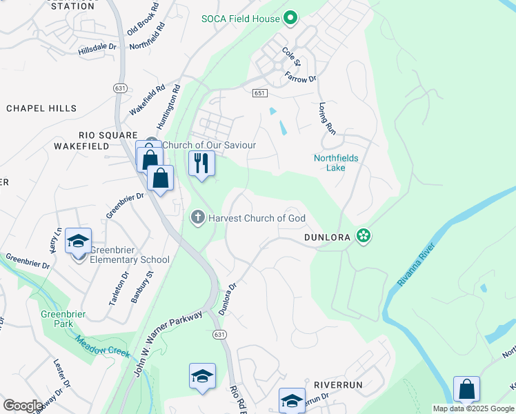 map of restaurants, bars, coffee shops, grocery stores, and more near 350 Shepherds Ridge Circle in Charlottesville