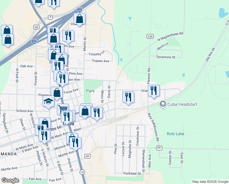 map of restaurants, bars, coffee shops, grocery stores, and more near 901 Grand Avenue in Cuba