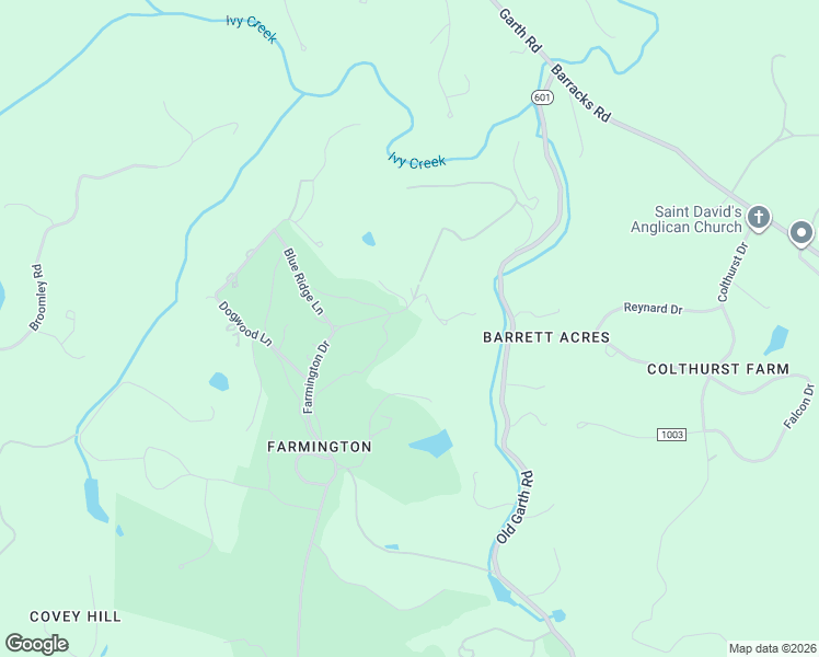 map of restaurants, bars, coffee shops, grocery stores, and more near 320 Farmington Drive in Charlottesville
